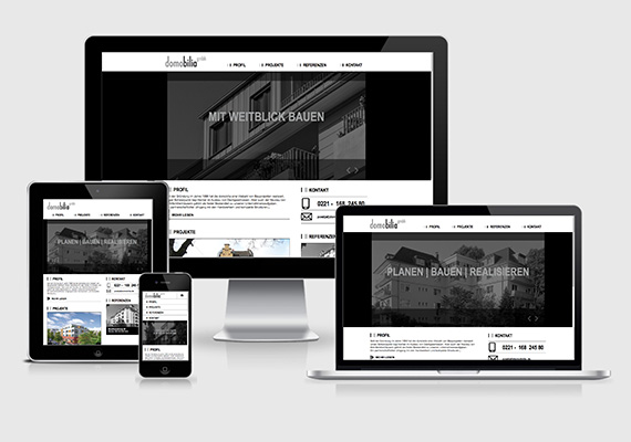 RESPONSIVE WEBSITE 
                                    <br>Grafisches Konzept und Screendesign im Auftrag von Königspunkt Agentur für Innovation und Markenbildung <br> www.domobilia.de