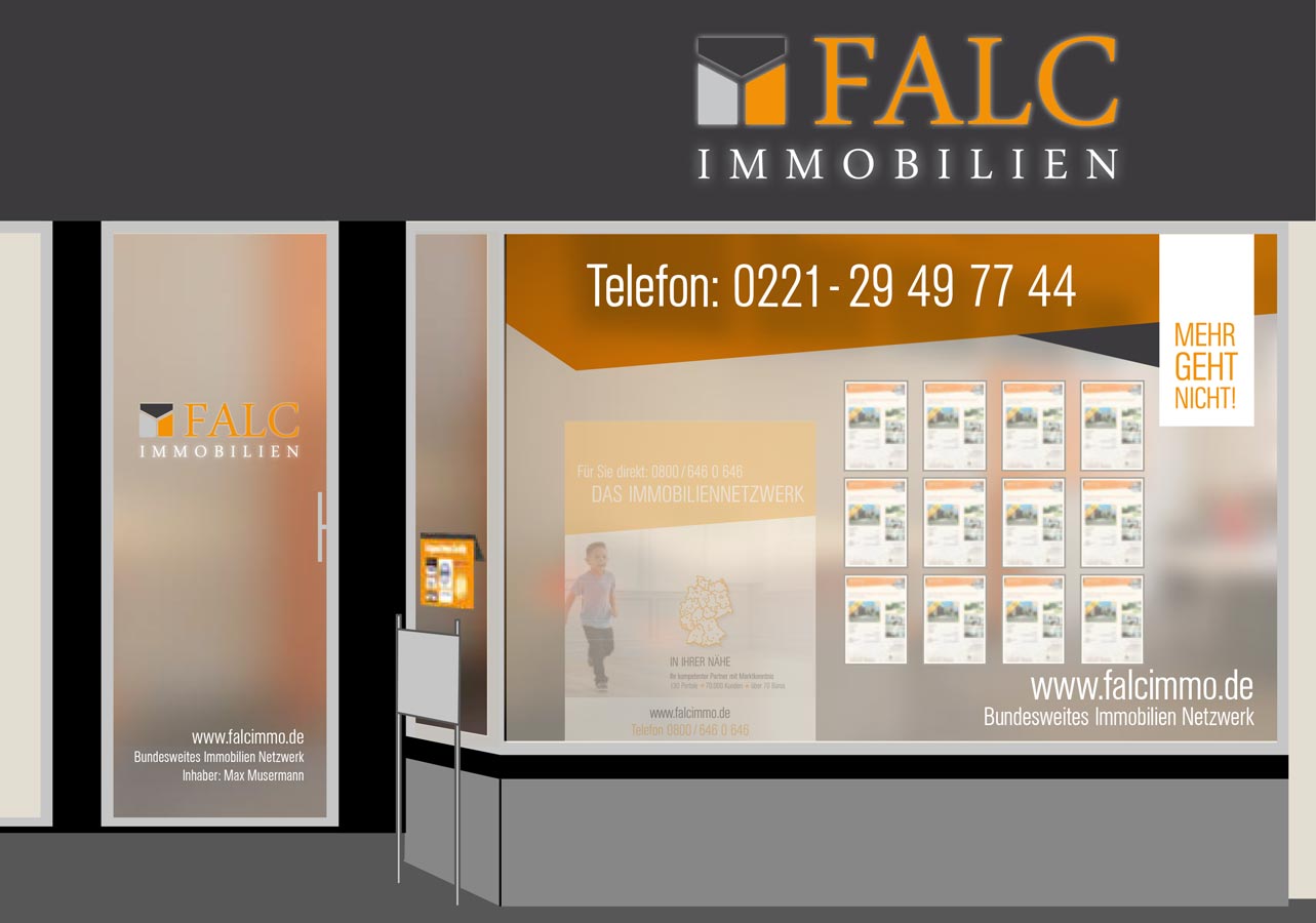 Ladenlokal - Aussenwerbung
                                <br>Grafisches Konzept und Gestaltung im Auftrag von K&ouml;nigspunkt Agentur f&uuml;r Innovation und Markenbildung