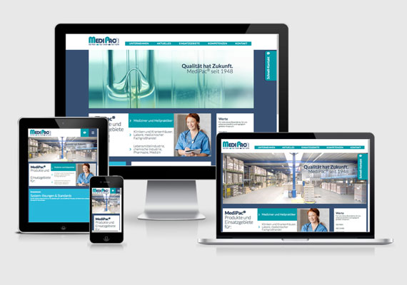 RESPONSIVE WEBSITE 
                                     <br>Grafisches Konzept und Screendesign im Auftrag von FLUID Strategische Kommunikation, www.medipac.de